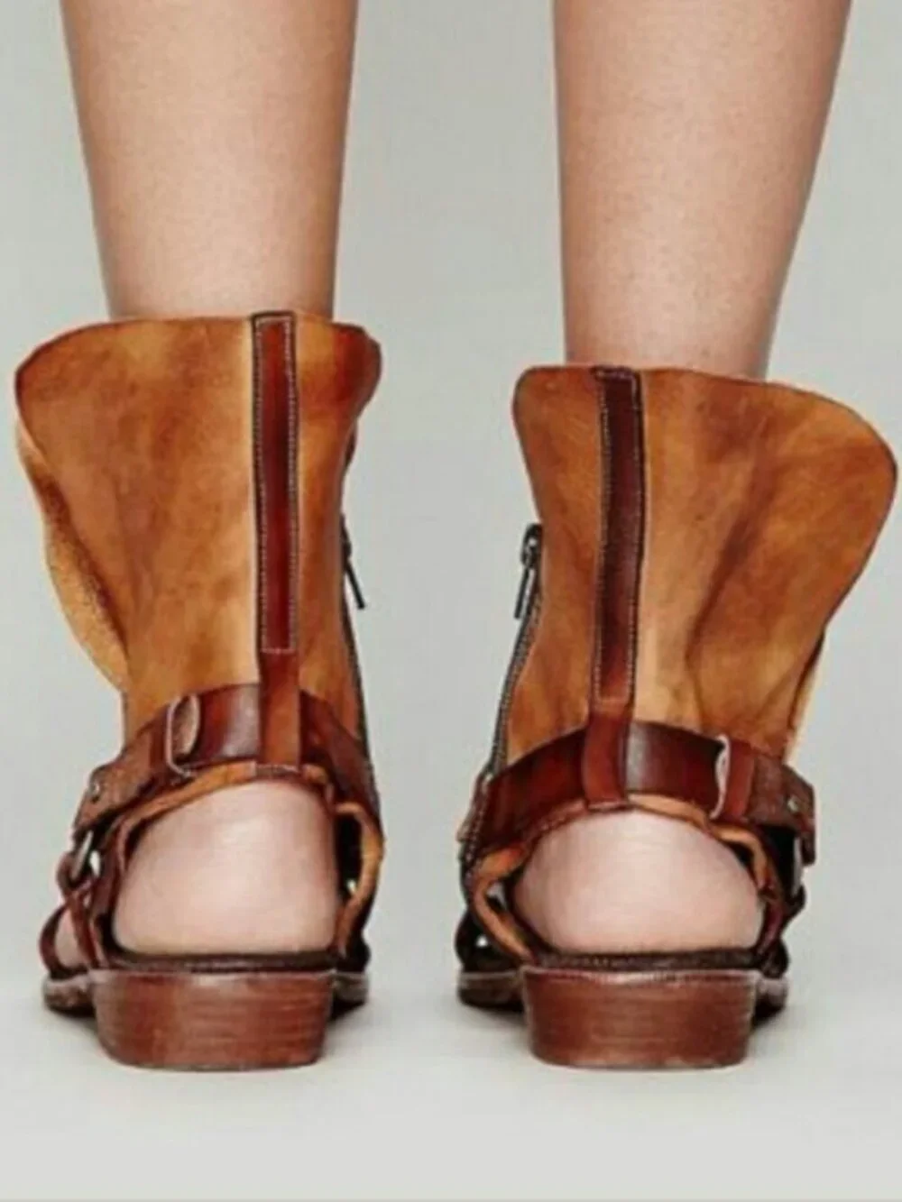 Free People Everything Went West leather studded harness bootie gladiator sandal